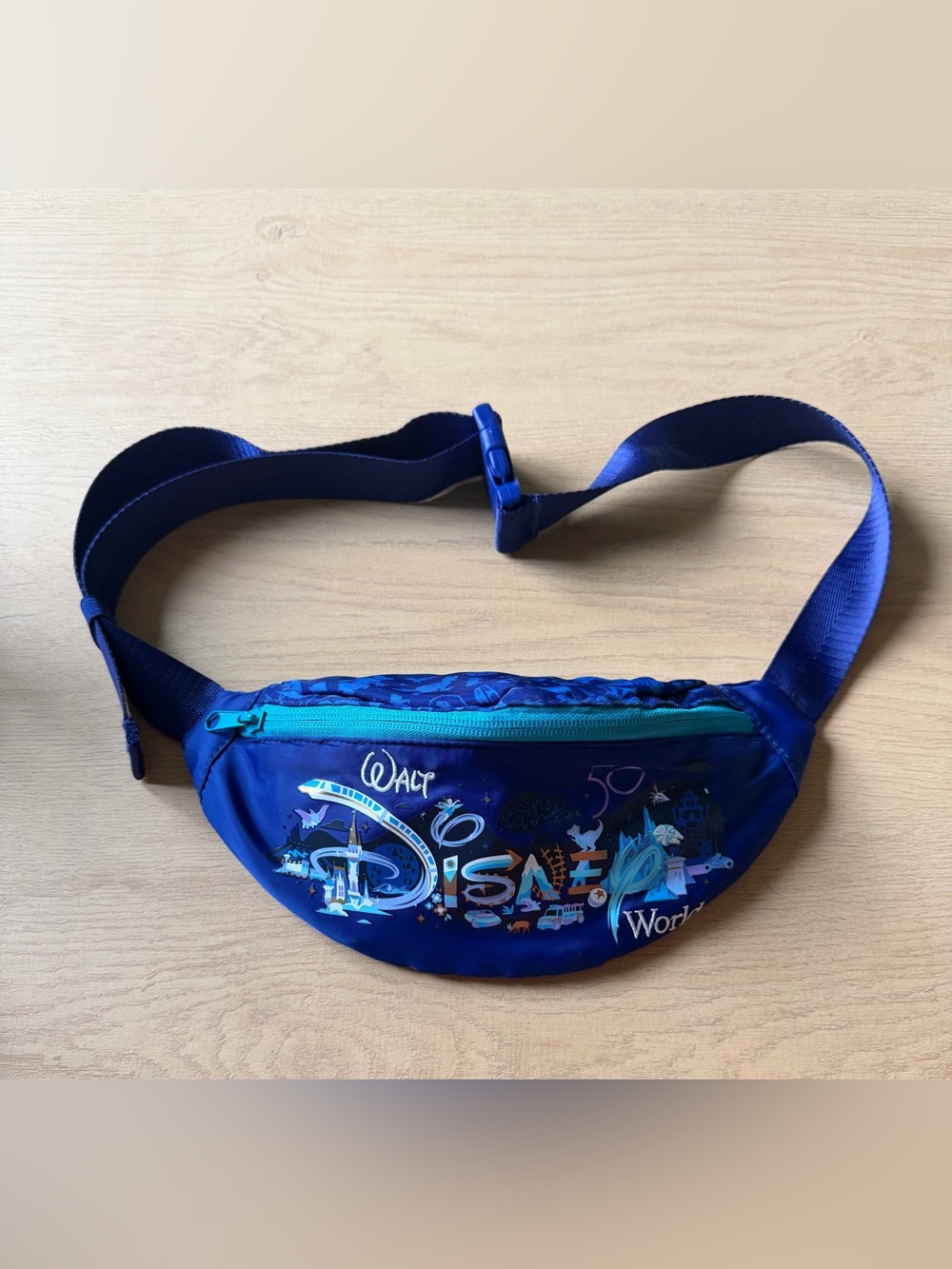 Disney Blue & Teal Walt Disney World 50th Anniversary Waist Bag